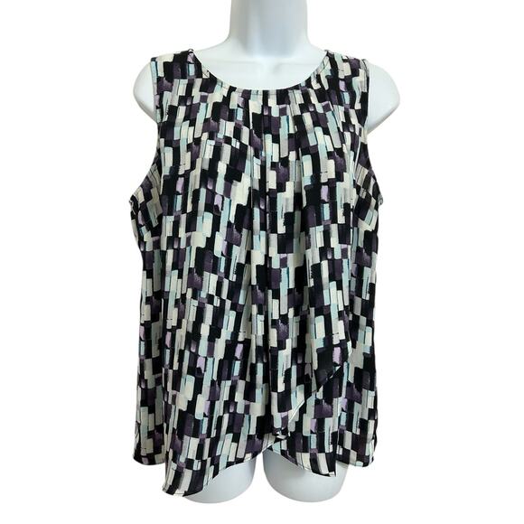 White House Black Market Sleeveless Blouse Sz M Loose Career Office Top Layering - Picture 5 of 7